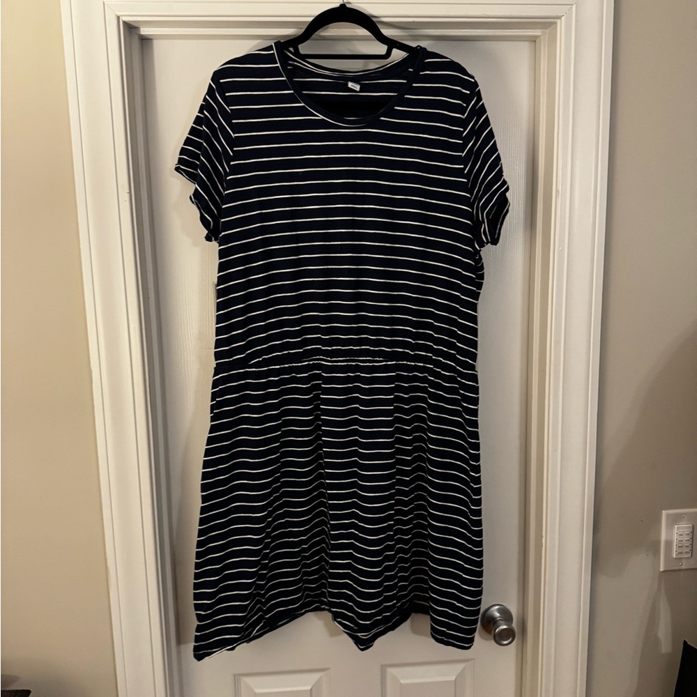 Old Navy Navy and White Striped Dress